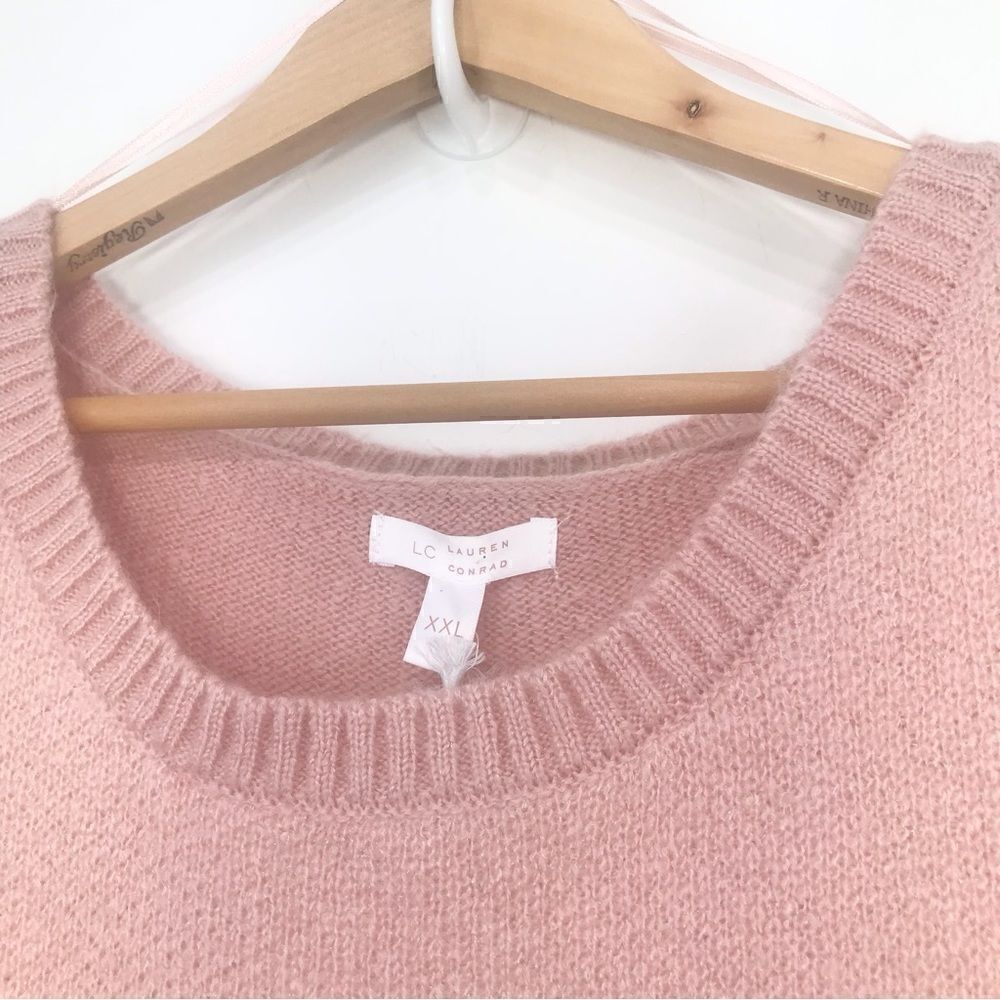 LC Lauren Conrad Pink White Unicorn Sparkle Knit Crew Neck Pullover Sweater - Picture 5 of 15